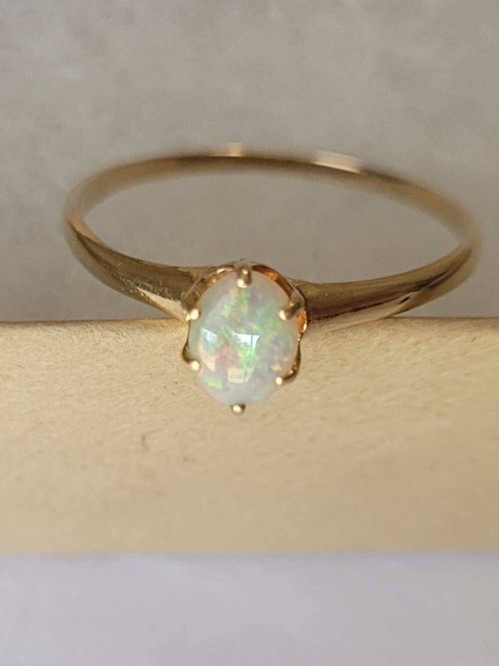 Opal Gold Vintage Ring 10k Womens October Birthstone - Picture 7 of 13